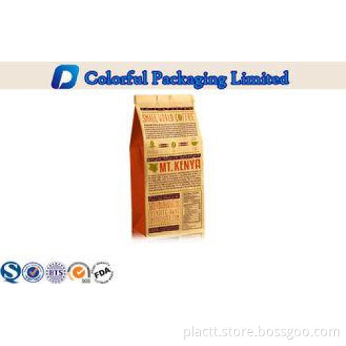 Plastic lined biodegradable Kraft Paper Stand Up Pouch For